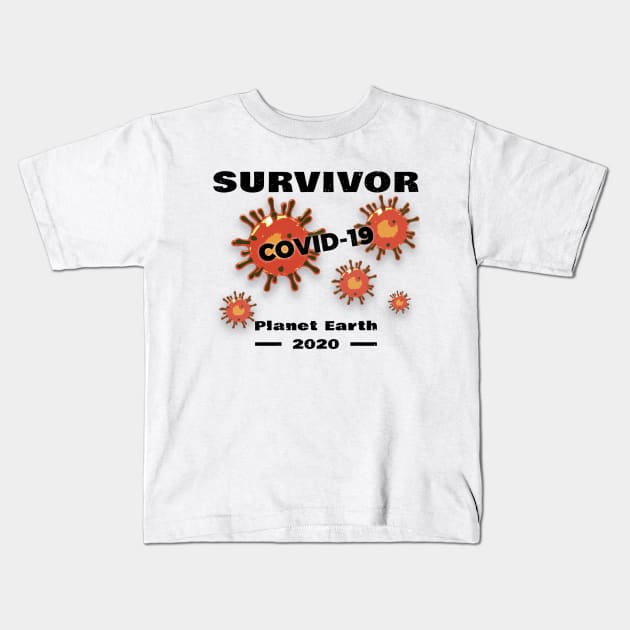 Pandemic Survivor Kids T-Shirt by ChargedRat